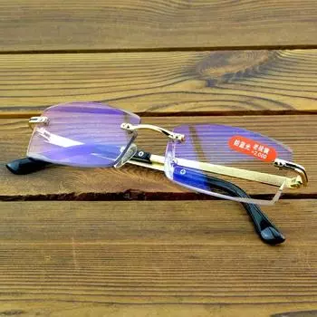 Мужские очки для чтения без оправы Clara Vida с антибликовым покрытием от +1 до +4 +0.75 золотой