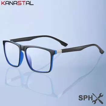 Мужские очки для чтения с диоптриями, линзы для коррекции зрения, очки для близорукости, пресбиопии, женские очки TR90 из металла, блокирующие синий свет, оправа Anti blue 0