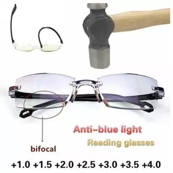 Мужские очки для чтения, женские очки с защитой от синего света, HD, очки для дальнозоркости, унисекс, очки от 0 до +4,0 +1.0 чёрный