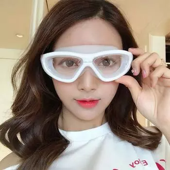 Мужские очки для плавания, женские гальванические плоские очки для дайвинга, водонепроницаемые противотуманные очки для плавания синий