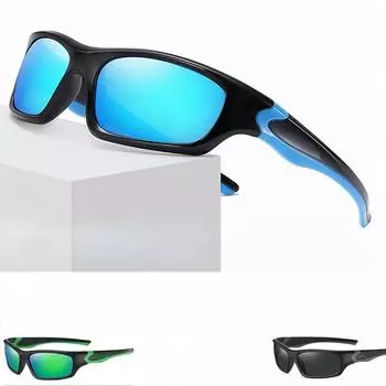 Мужские очки для рыбалки Uv400, классические солнцезащитные очки с защитой от ультрафиолета, поляризационные солнцезащитные очки для верховой езды синий