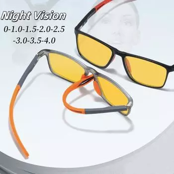 Мужские очки унисекс, желтые, классические, квадратные, очки для близорукости, очки для водителей, мужские и женские очки, UV400, очки для близорукости 0 красный