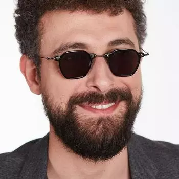 Мужские очки Защита от солнца Защита от ультрафиолета Мода Личность Ретро Хип-хоп Панк Художественные очки для вождения Пригородные квадратные солнцезащитные очки в маленькой оправе