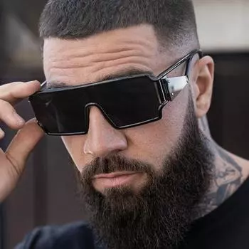 Мужские очки Защита от солнца Защита от ультрафиолета Мода Личность Future Sense Technology Sense Street Shot Солнцезащитные очки вогнутой формы для вождения