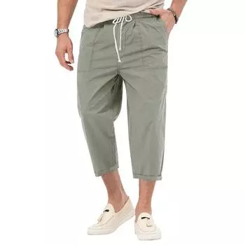 Мужские однотонные базовые прямые брюки-трубы, мужские весенне-летние карманные белые, синие, черные укороченные брюки M чёрный