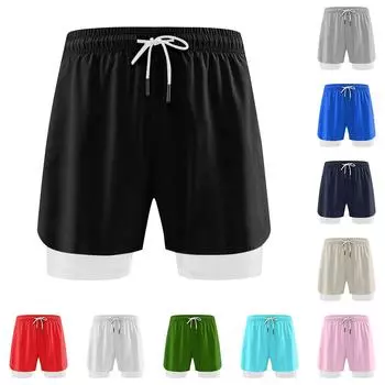 Мужские однотонные повседневные модные шорты Мужские свободные дышащие шорты S хаки