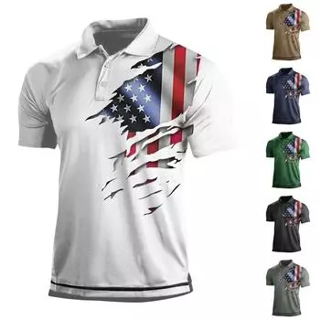 Мужские однотонные рубашки реглан с тремя пуговицами и белым воротником, топы L армия зеленый