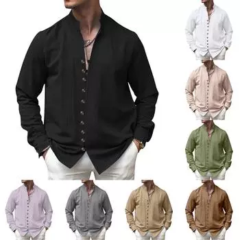 Мужские однотонные рубашки с длинными рукавами на пуговицах. Мужские повседневные модные рубашки с длинными рукавами. XXL белый