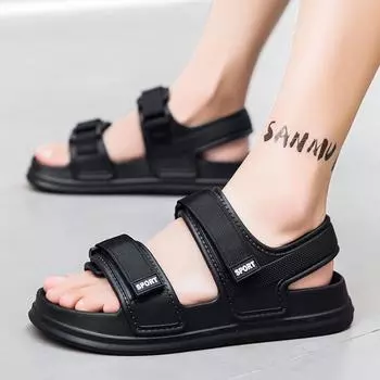 Мужские однотонные сандалии, летняя новая тенденция, мягкая подошва, повседневная пляжная обувь, импортная торговля, Вьетнам, Рим, обувь для родителей и детей 30
