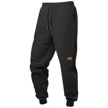 Мужские однотонные санитарные брюки, повседневные брюки в стиле ретро с завязками на ногах L чёрный