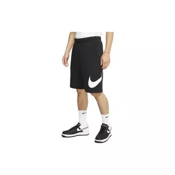 Мужские однотонные шорты Nike на шнурке с логотипом бренда, черные BV2721-010 S