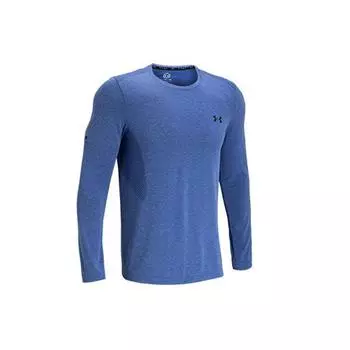 Мужские однотонные спортивные футболки с логотипом Under Armour Rush Series, синие 1361135-432 L