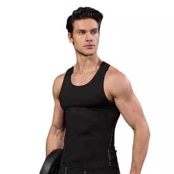 Мужские однотонные тренировочные колготки для фитнеса, бега, спортивный быстросохнущий жилет, одежда