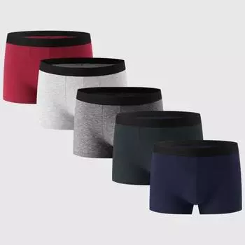 Мужские однотонные трусики, шорты, мягкая дышащая ткань, эластичная талия, U-выпуклые шорты, трусы, трусы 4XL темно-синий