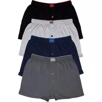 Мужские однотонные трусы-боксеры серого цвета из чесаного хлопка (4 шт.)
