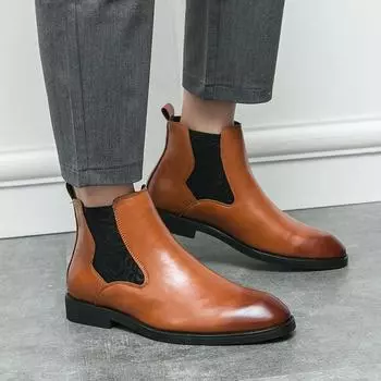 Мужские официальные высокие кожаные туфли в модном британском стиле для вечеринок, свадеб, отдыха на природе, деловых прогулок, мужские ботинки, размер 46 38 чёрный