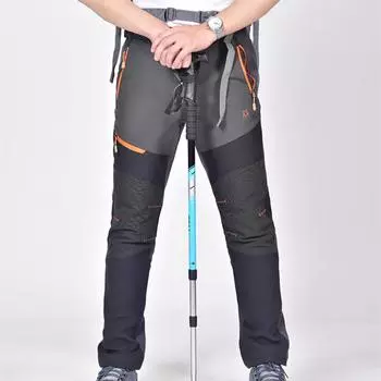 Мужские осенне-зимние брюки для альпинизма и активного отдыха, мягкие брюки из супертеплого утолщенного флиса, брюки для охоты и кемпинга XXXXXXL чёрный