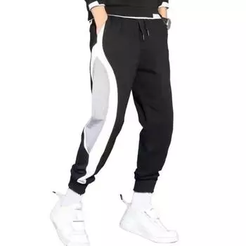 Мужские осенне-зимние брюки, соответствующие цвету, на шнурке, с эластичной резинкой на талии, свободные карманы, толстые теплые свободные мужские спортивные брюки больших размеров с ремешками на щиколотке, спортивные штаны L серый