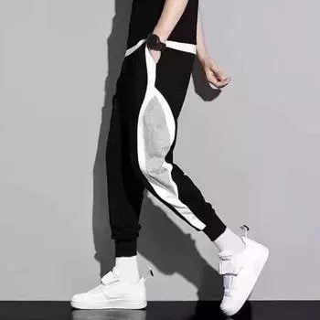 Мужские осенне-зимние брюки, соответствующие цвету, на шнурке, с эластичной резинкой на талии, свободные карманы, толстые теплые свободные мужские спортивные брюки больших размеров с ремешками на щиколотке, спортивные штаны L серый