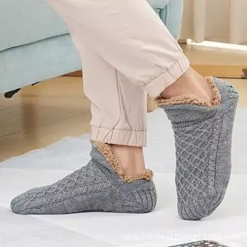 Мужские осенне-зимние домашние клееные нескользящие носки, носки для пола, теплые носки для дома с мягкой подошвой и нескользящими свойствами 40-44