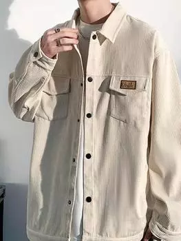 Мужские осенне-зимние мужские теплые флисовые теплые толстые куртки, мужские модные вельветовые куртки с меховым воротником, повседневные куртки в стиле милитари, мужское пальто M белый