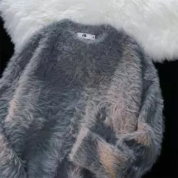 Мужские осенне-зимние новые свободные однотонные трикотажные джемперы мужские свитера с круглым вырезом топы мужские длинные рукава теплые пуловеры L чёрный