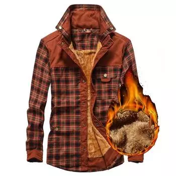 Мужские осенне-зимние повседневные толстые теплые рубашки Camisa Masculina Chemise Homme мужские шерстяные флисовые пальто в стиле милитаркоати M