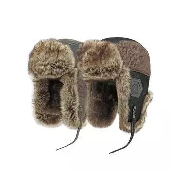 Мужские осенне-зимние теплые шапки-бомберы для защиты ушей, женские уличные ветрозащитные снежные шапки для верховой езды, лыжная кепка с напуском, мотоциклетная шапка L(54-58CM) чёрный