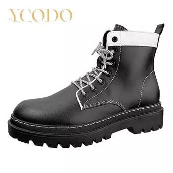 Мужские осенне-зимние удобные повседневные мужские ботинки 44 чёрный