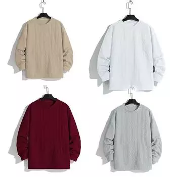 Мужские осенне-зимние вязаные свитера, мужской пуловер, джемперы с круглым вырезом, мужские винтажные трикотажные изделия, мужская одежда S чёрный