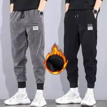 Мужские осенние брюки, однотонные, с эластичной резинкой на талии, с глубоким промежутком, с морозостойкой завязкой, мягкие шаровары больших размеров для повседневной носки 2XL чёрный