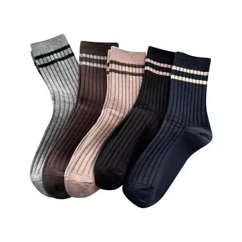Мужские осенние и зимние носки, бархатные, шерстяные, двойные, теплые, утолщенные, кашемировые носки с двойной полоской для мужчин One Size