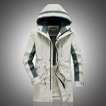 Мужские осенние и зимние новые куртки Повседневные куртки контрастных цветов для молодых мужчин Пальто больших размеров средней длины для мужчин M