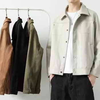 Мужские осенние и зимние новые куртки с контрастными лацканами Мужские повседневные рабочие куртки Мужские весенние и осенние куртки M