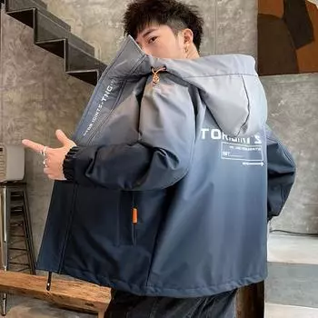 Мужские осенние и зимние новые куртки с капюшоном, National Trend, универсальные повседневные куртки с градиентом, молодежные топы M