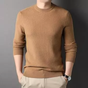 Мужские осенние и зимние новые повседневные вязаные свитера с круглым вырезом для мужчин, модные укороченные рубашки для молодых мужчин, свитера для мужчин от фабрики M