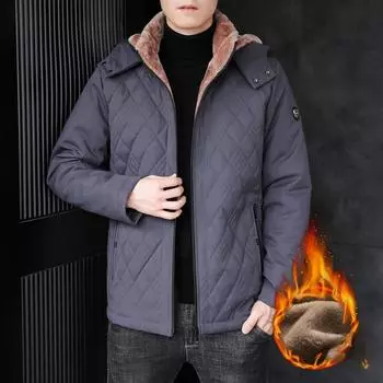 Мужские осенние и зимние пальто с хлопковой подкладкой Трендовая одежда с капюшоном Толстая зимняя короткая куртка с хлопковой подкладкой Модный брендовый пуховик M