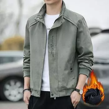 Мужские осенние и зимние рабочие куртки с воротником-стойкой, модные бархатные свободные повседневные мужские топы, куртки в корейском стиле для мужчин M