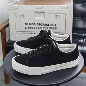 Мужские осенние красные низкие легкие дышащие парусиновые кроссовки для скейтборда 38 (female) чёрный