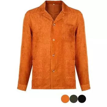 Мужские осенние модные рубашки, повседневные однотонные топы с длинным рукавом, повседневная вельветовая блузка L хаки