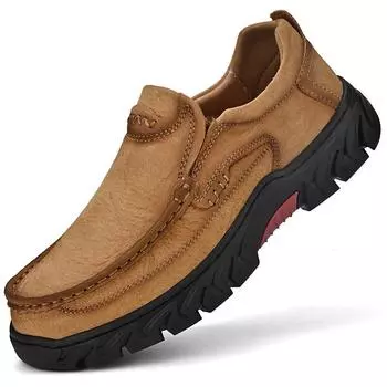 Мужские осенние походные ботинки для активного отдыха 2025 года, новые, из первого слоя коровьей кожи, нескользящие, противоударные и износостойкие внедорожные туристические ботинки 38