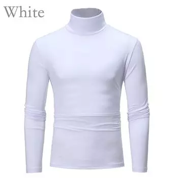 Мужские осенние пуловеры с длинным рукавом, водолазка, футболки, однотонный базовый зимний модный топ M темно-синий