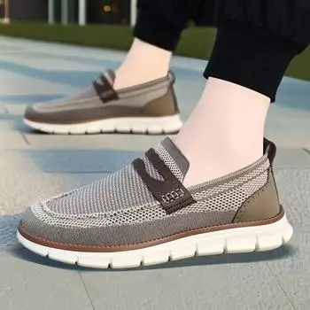 Мужские осенние сетчатые дышащие повседневные туфли для мужчин в британском стиле Lazy Shoes 39