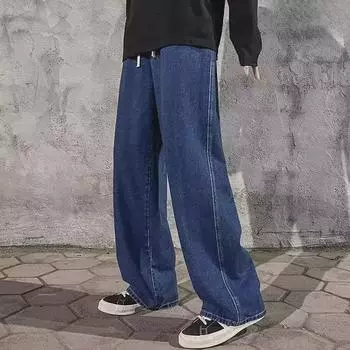 Мужские осенние свободные широкие повседневные джинсы High Street 3XL темно-синий