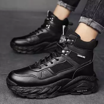 Мужские осенние высокие ботинки Martin — стильные, универсальные и безопасные для спорта и работы. 42 хаки