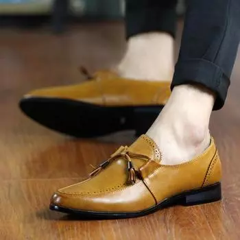 Мужские остроносые мокасины Модный и универсальный дизайн Для вечеринок Свадеб Для отдыха на природе Для бизнеса Для прогулок Повседневная обувь для офиса 38 чёрный