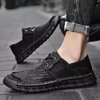 Мужские оксфорды Туфли на шнуровке Повседневные кожаные мужские туфли-оксфорды черного цвета Свадебные туфли для вечеринок Офисные деловые кроссовки мужские Zapatos 6.5