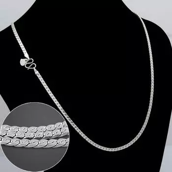 Мужские ожерелья из 100% стерлингового серебра 925 пробы, 3 мм, 51 см, женские модные ювелирные изделия для мальчиков-подростков, чокеры, унисекс, ювелирные изделия, подарок