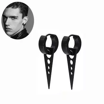 Мужские панк-треугольники, висячие обручи с шипами, ювелирные изделия-гвоздики, крутые подарки чёрный