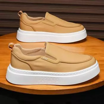 Мужские парусиновые эластичные модели Tide с плоской подошвой, удобные грязеотталкивающие повседневные спортивные туфли для доски больших размеров 44 белый